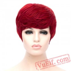 Hair Short Curly Wig Red Women Wigs