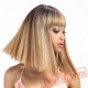 Women Blonde Short Straight Hair Wig