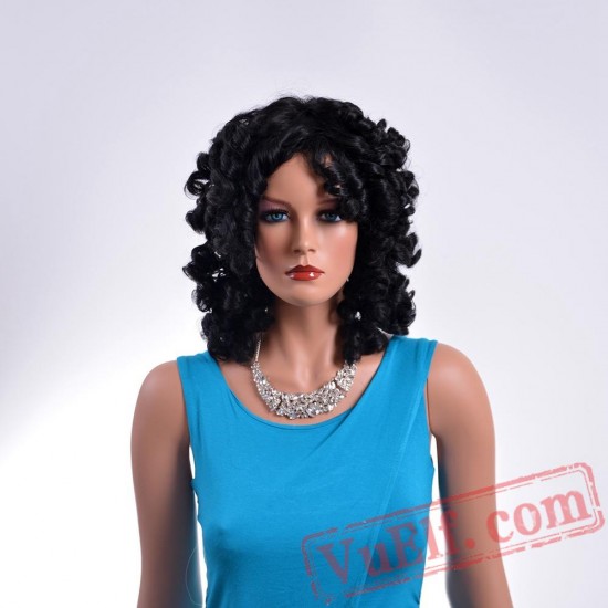 Short Kinky Curly Hair Wigs Medium Red Black Blonde Women Wigs