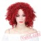 Short Red Afro Kinky Curly Wigs Women Hair Wigs