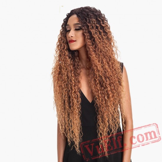 Lace Front Blonde Wig Long Wavy african american Wigs