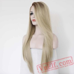 Blonde Lace Front Wig Long Straight Wigs Women