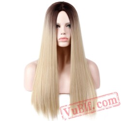 Blonde Long Straight Hair Wigs Women