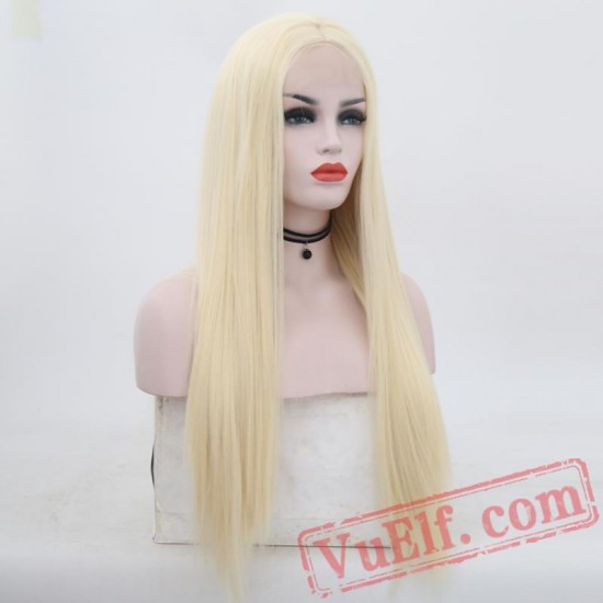 Blonde Silky Straight Hair Lace Front Wig Women