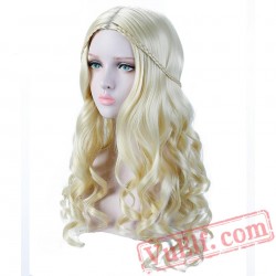 Long Wavy Blonde Wigs Women Long Curly Cosplay Wigs