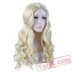 Long Wavy Blonde Wigs Women Long Curly Cosplay Wigs