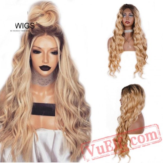 Blonde Lace Front Wavy Wigs Women