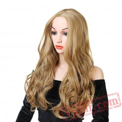 Women's Long Curly Wavy Blond Wig