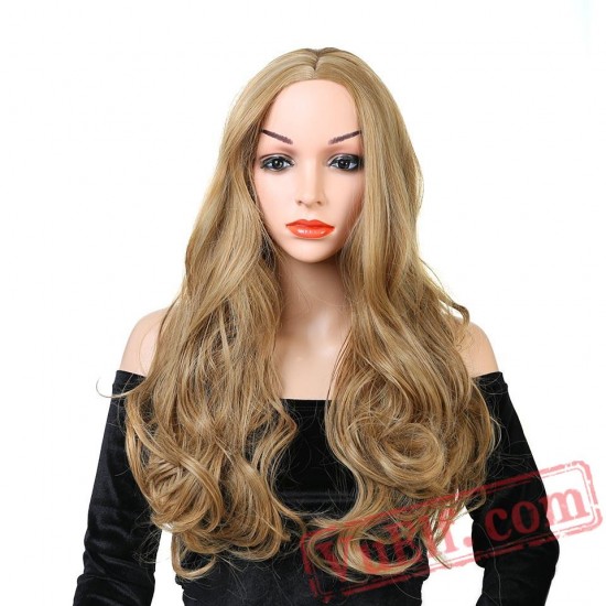 Women's Long Curly Wavy Blond Wig