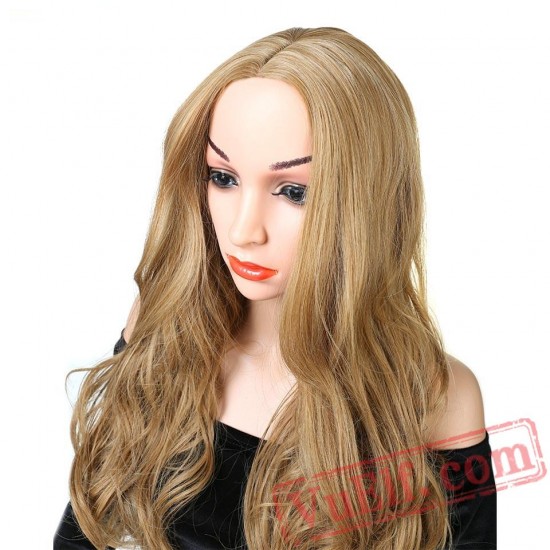 Women's Long Curly Wavy Blond Wig