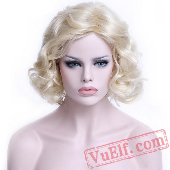 Short Blonde Women's Classic Marilyn Monroe Platinum Wig