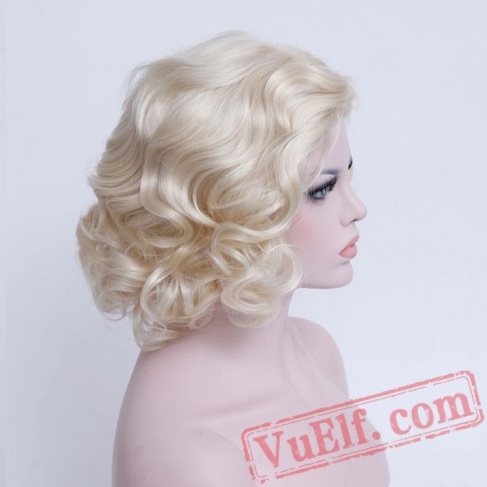 Short Blonde Women's Classic Marilyn Monroe Platinum Wig