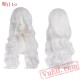 Beauty Long Curly cosplay Wigs White Hair Women