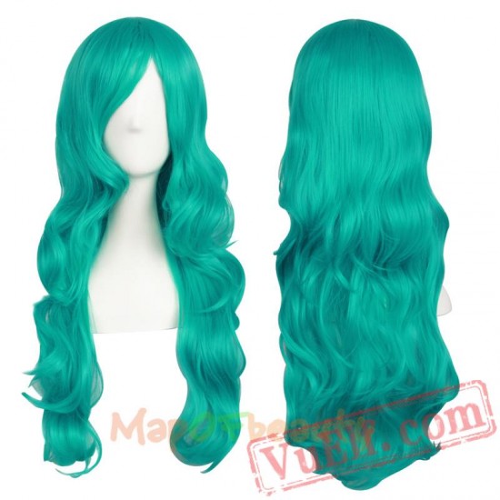 Beauty Long Curly cosplay Wigs White Hair Women