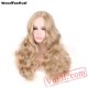 womens wavy wigs hair long blonde wig