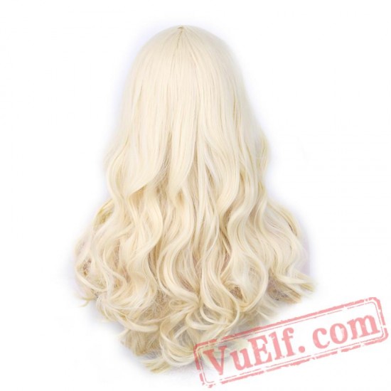 womens wavy wigs hair long blonde wig