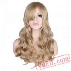 Long Wavy Natural Mixed Blonde Wig Women Party Lady Hair Wigs