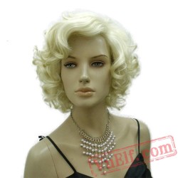 Short Curly Wig Blonde Wigs Women Hair