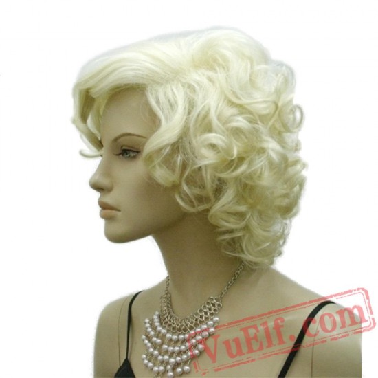 Short Curly Wig Blonde Wigs Women Hair