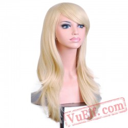 Long Curly Sliver Gray Blonde Wig Cosplay Wigs Black Women