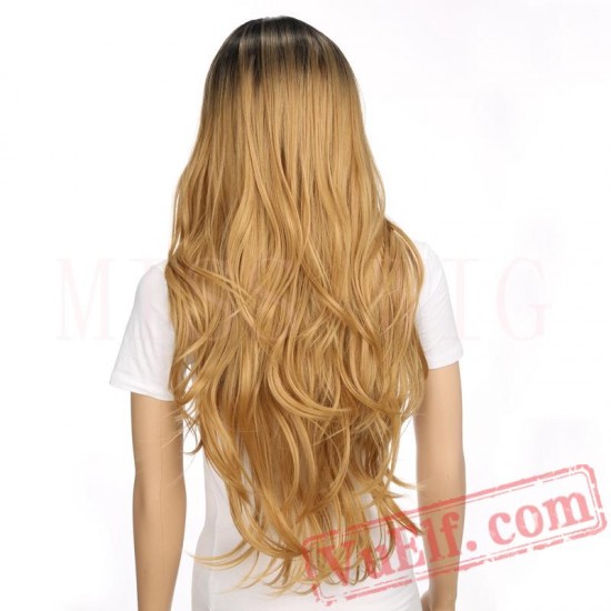 Blonde Wig Long Kinky Curly Wig Women Hair