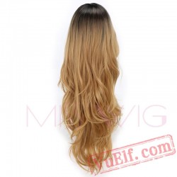 Blonde Wig Long Kinky Curly Wig Women Hair