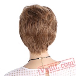 Fluffy Short Wigs white women Blonde wig Curly Short Hair Wig