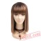 Short Brown Blonde Wig Bangs Wigs Black/White Women