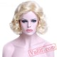 Curly Hair Platinum Blonde Wig Cosplay Ladies Wigs Short