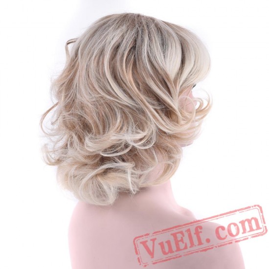 Curly Short Blonde Wigs Cosplay Wigs Hair Party Hair Wig Women