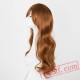 Yellow Blonde Wig Long Curly Inclined Bangs Hair Women