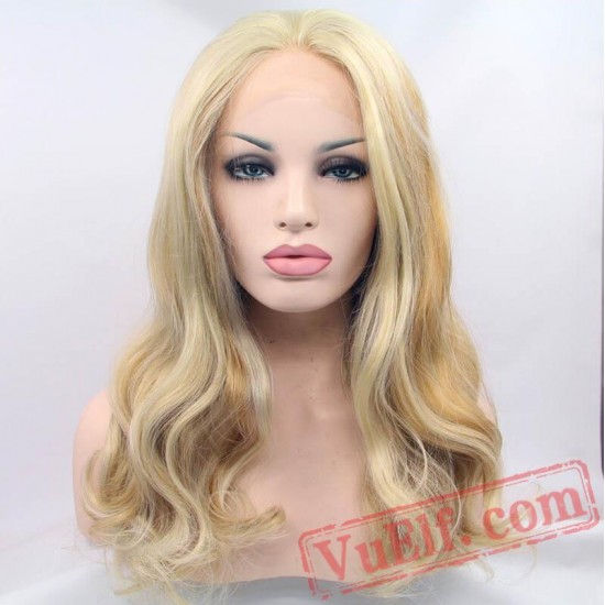 Mix Blonde Wigs Natural Wave Hair Lace Front Wig Black Women