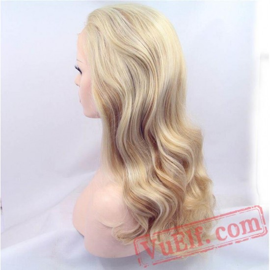Mix Blonde Wigs Natural Wave Hair Lace Front Wig Black Women