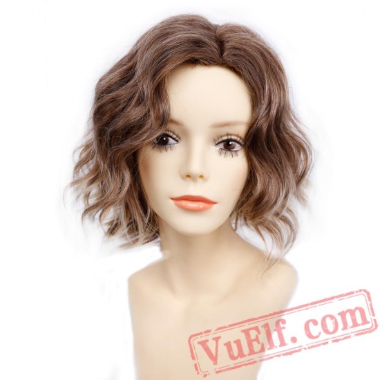 Short Wavy Bob Wig Hair Wigs Women Cosplay Blown Blonde wig