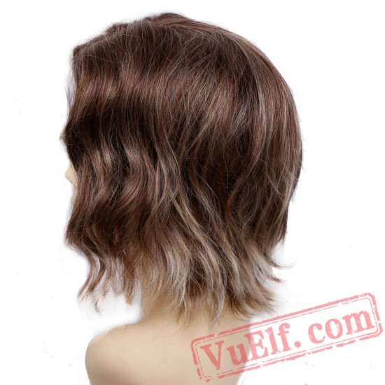 Short Wavy Bob Wig Hair Wigs Women Cosplay Blown Blonde wig