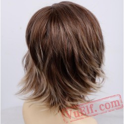 Short Wavy Bob Wig Hair Wigs Women Cosplay Blown Blonde wig