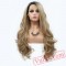 Natural Wave Blonde Wig Dark Roots Long Hair Lace Frontal Wigs Women