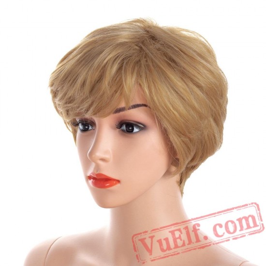 Short Blonde Wigs Women Layered Wigs