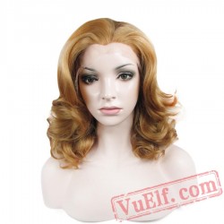 Lace Front Short Wavy Blonde Wigs Women Lace Wig Natural Hair