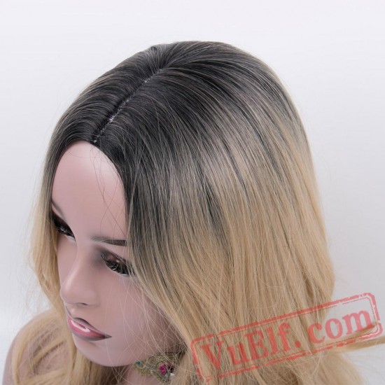 Long Blonde Wig Brown Wavy Wig women