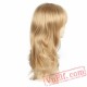 Natural Wave Blonde Wig Flat Bangs Wig Women