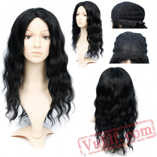 Long Blonde Wigs Women Nature Wave Black