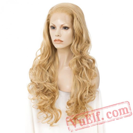 Lace Front Wigs Long Wavy Blonde Wigs Women Lace Wig