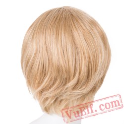 Blonde Wigs Inclined Bangs Women Hair