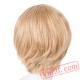 Blonde Wigs Inclined Bangs Women Hair