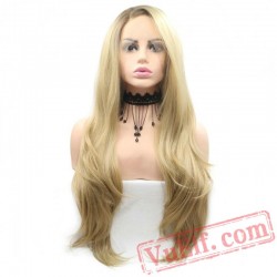 Brown Blonde Wig Wave Wig Natural Lace Front Wig Women