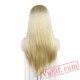 Lace Front Stright Blonde Wigs Women Dark Root Long Hair Lace Wig Cosplay