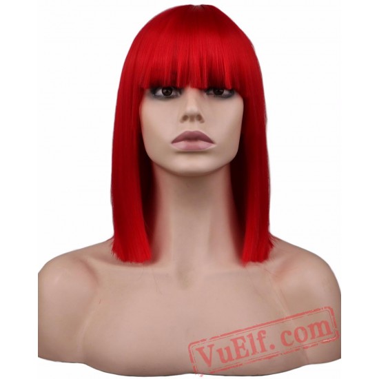 Short Straight Cosplay Wig Party Blonde Hair Wigs