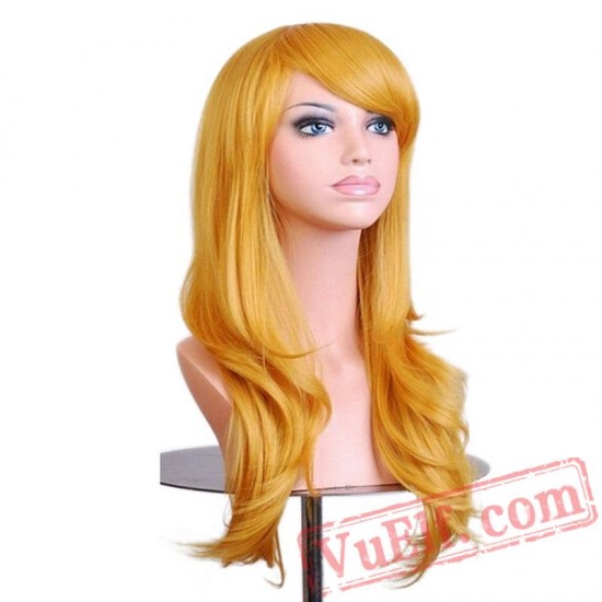 Halloween Hair Long Wavy Wigs Women Red Wig Hair Cosplay Wig