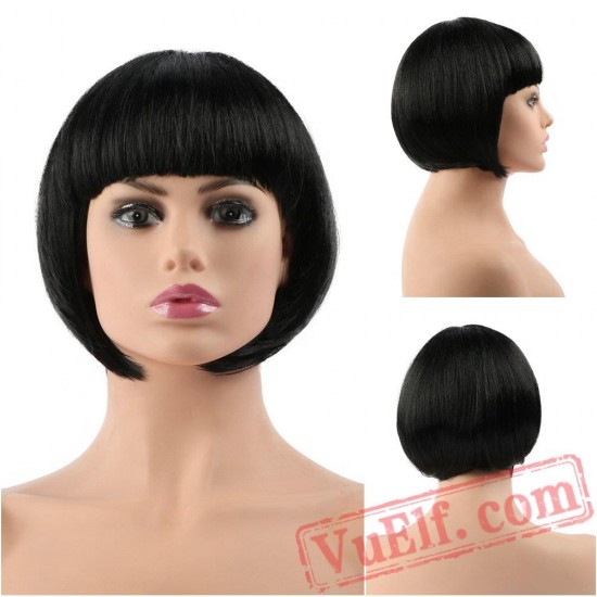 Short Straight Cosplay Bob Wig Hair Blonde Cosplay Party Halloween Wig